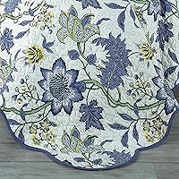 Vista 3 de Waverly Maldives - Juego de edredón de 3 piezas, tamaño matrimonial/queen, ropa de cama de percal de poliéster ligero en porcelana