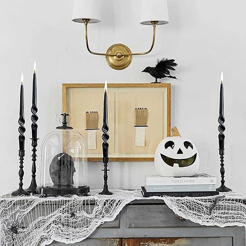 Miniatura 6 de Black Candles - Velas cónicas de Halloween en espiral, sin perfume, velas torcidas de 9 pulgadas para Halloween, Navidad, decoración del hogar,