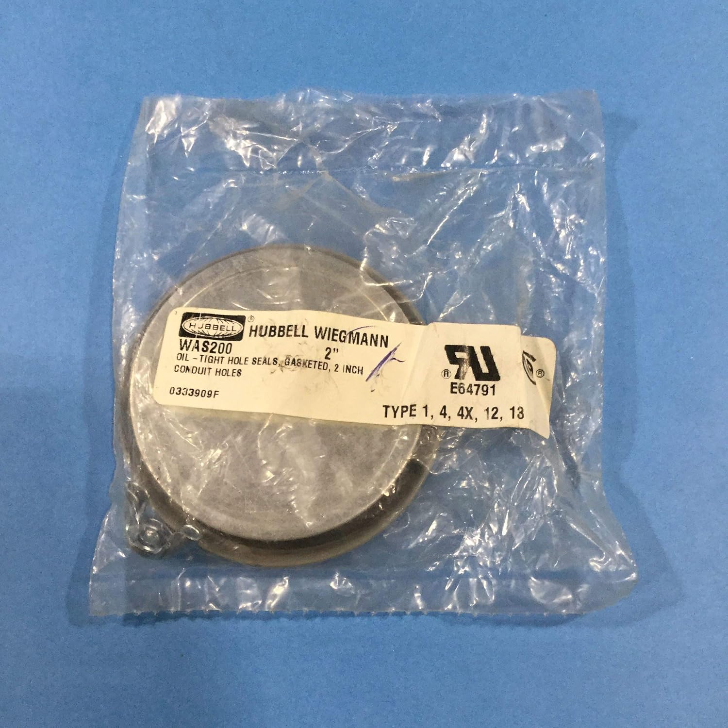 Wiegmann WAS200 Oil Tight Hole Seal 2 in., Carbon Steel, Gray