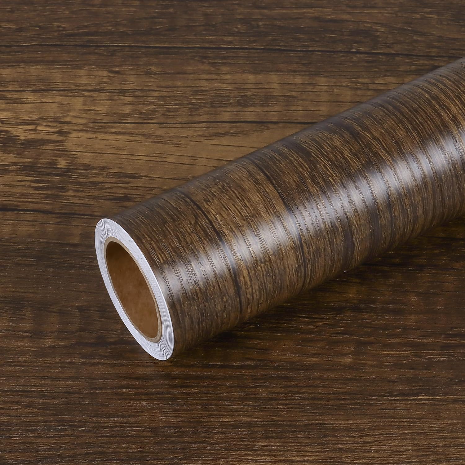 VEELIKE 15.7''x354'' Brown Wood Wallpaper Peel and Stick Wallpaper Wood Grain Contact Paper for Countertops Waterproof Self Adhesive Counter Top Paper for Kitchen Cabinets Walls Furniture Doors