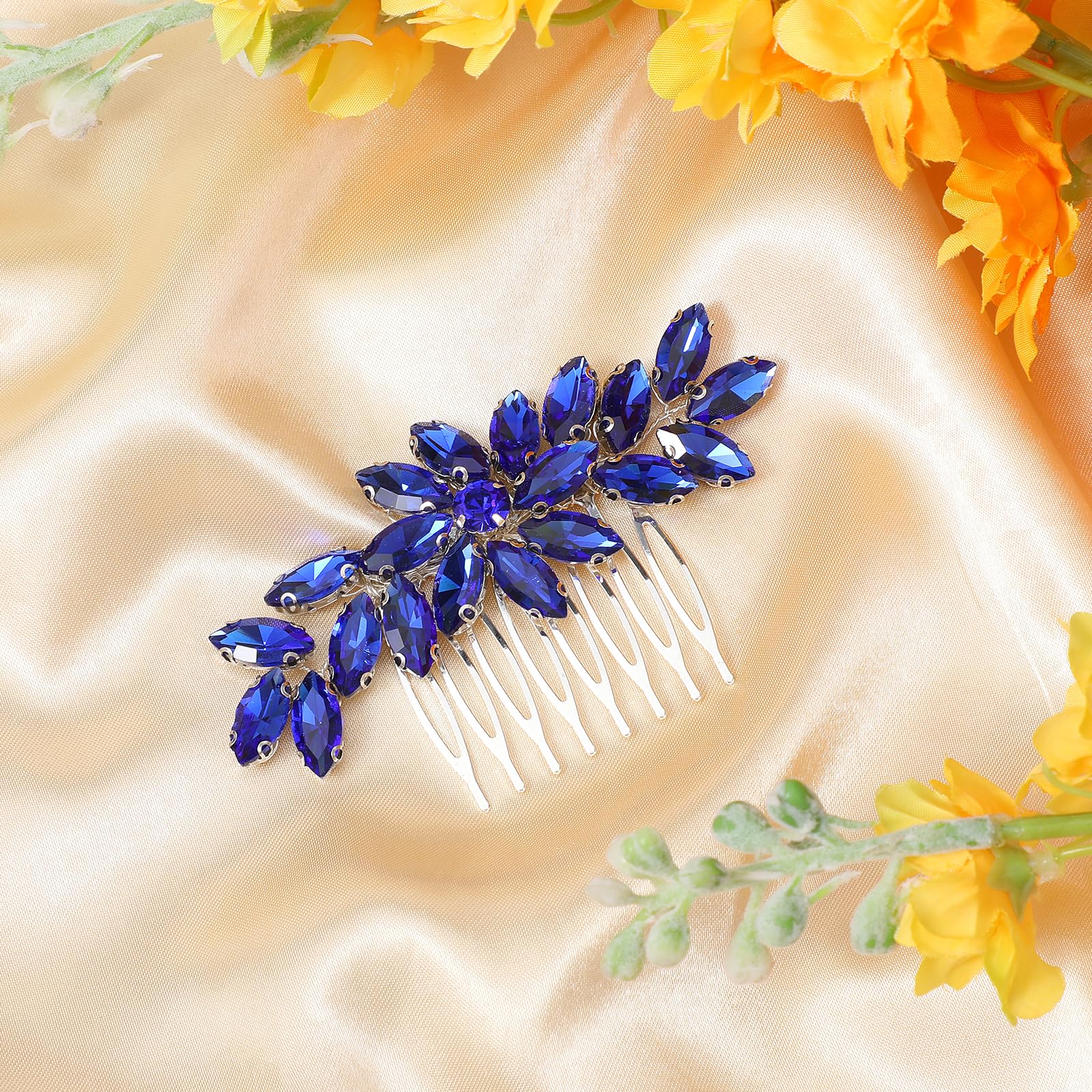 Ymapinc Peineta para el pelo con diamantes de imitación azules para mujer, para bodas, no y exquisita, regalo de cumpleaños para mujeres