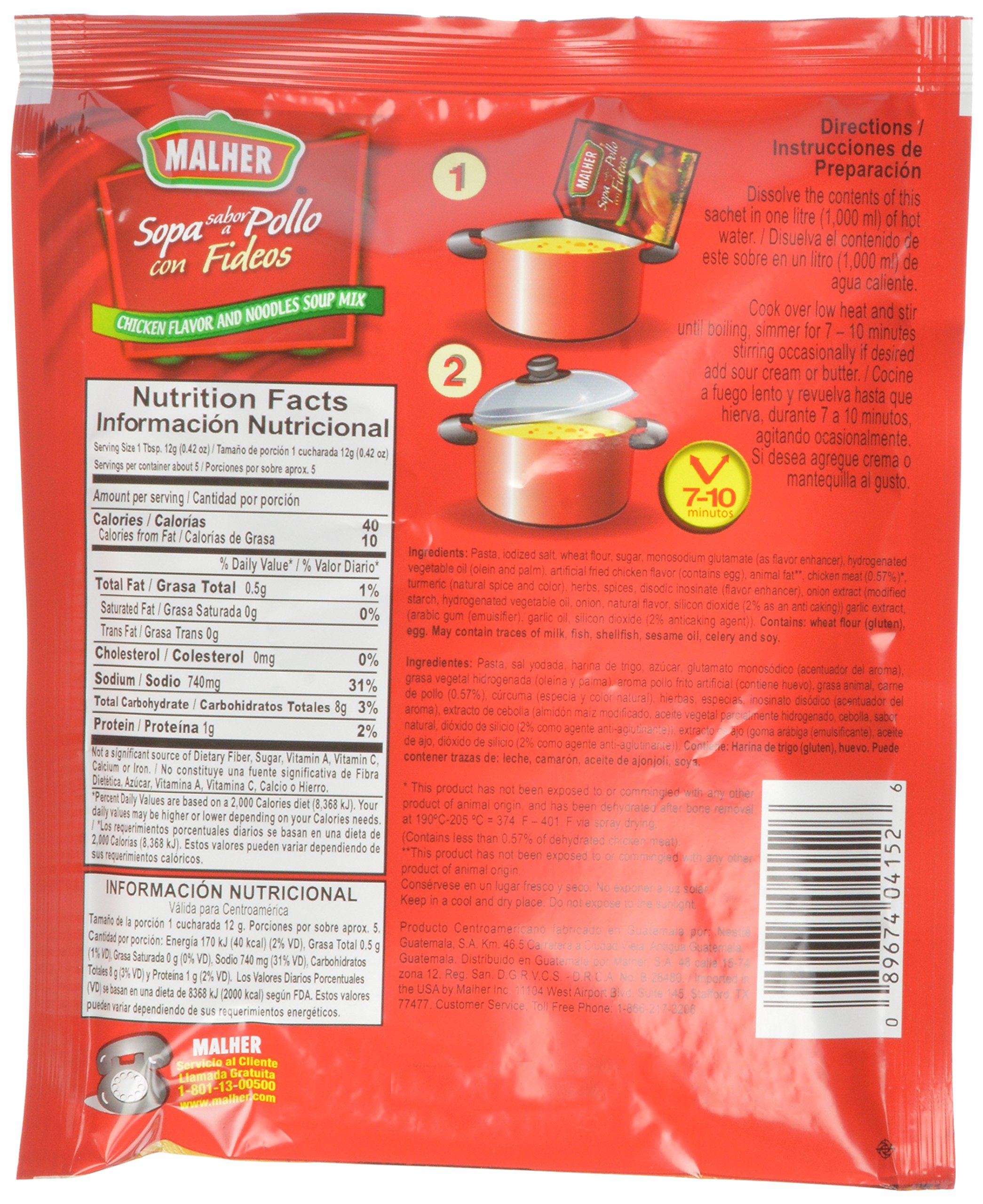 Malher Chicken Noodle Soup, 2.1 Ounce (Pack of 12)