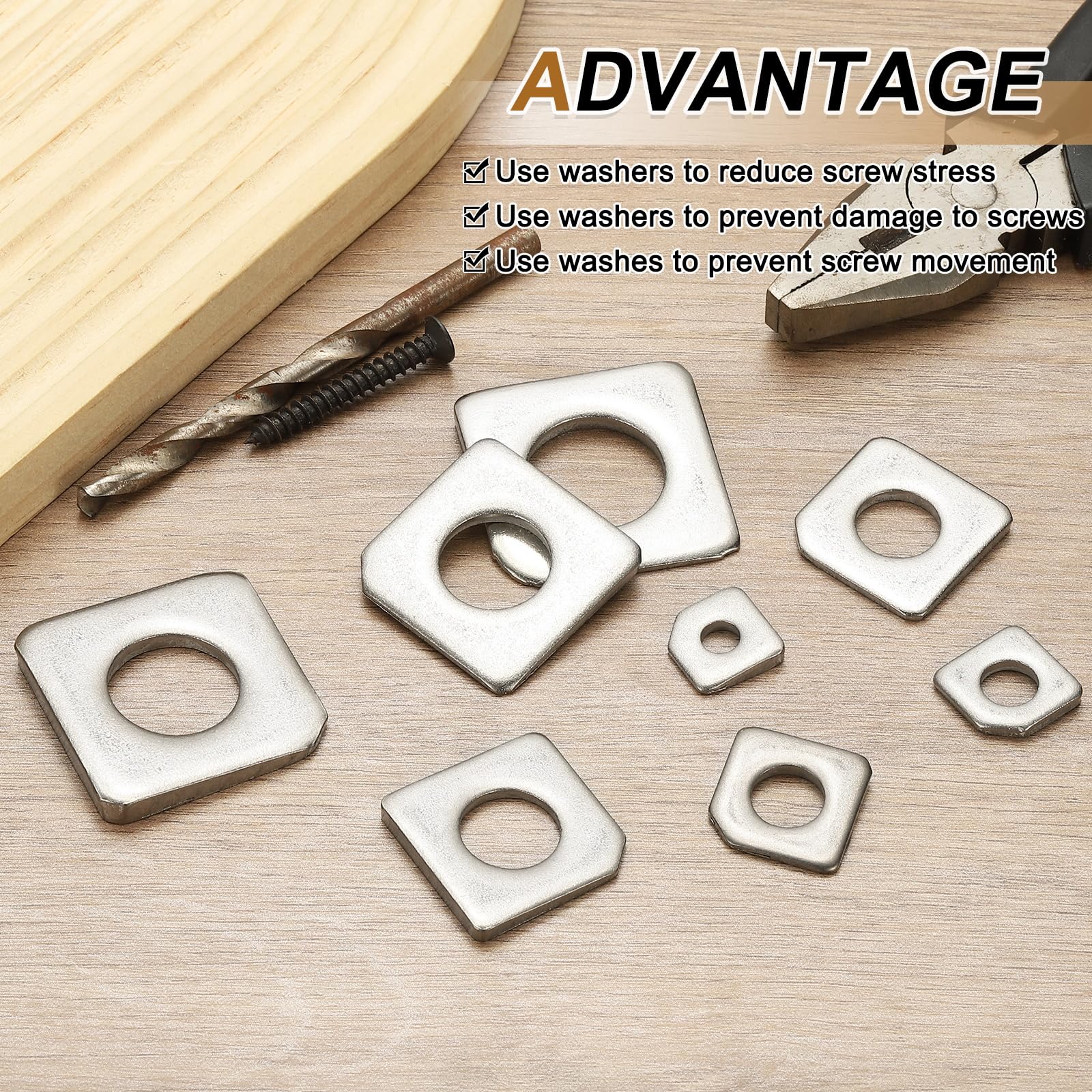 PATIKIL 2pcs M20 Beveled Square Washers - Image 4