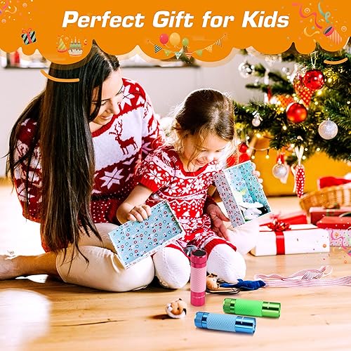 Miniatura 10 de EverBrite Paquete de 6 mini linternas, linternas que brillan en la oscuridad, linternas LED de aluminio, recuerdos de fiesta, colores surtidos para