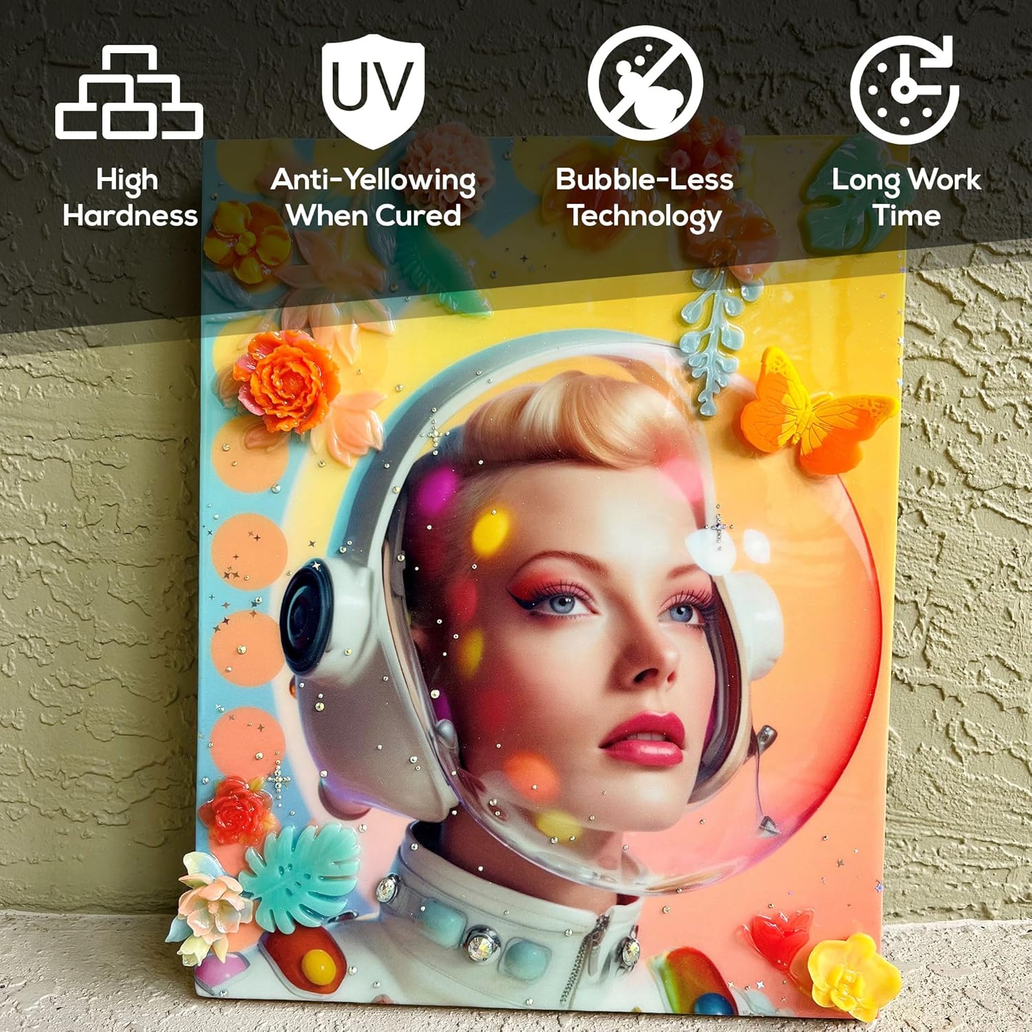 Designer Art Resin 2 Qt Kit / 64 oz, Clear Resin Epoxy for Crafts, DIY, Bubble Free, High Gloss Finish, Food Grade Safe, BPA & VOC Free, Non-Toxic, Jewelry, Decor, Wood, Wall Art, Tumblers