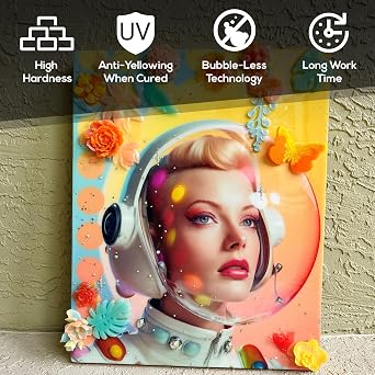 Superclear Designer Art Resin 2 Gallon Kit, Clear Epoxy for Crafts & Art | High-gloss, bubble-free epoxy for jewelry, wood art & decor. Food-safe after cure, Made in USA