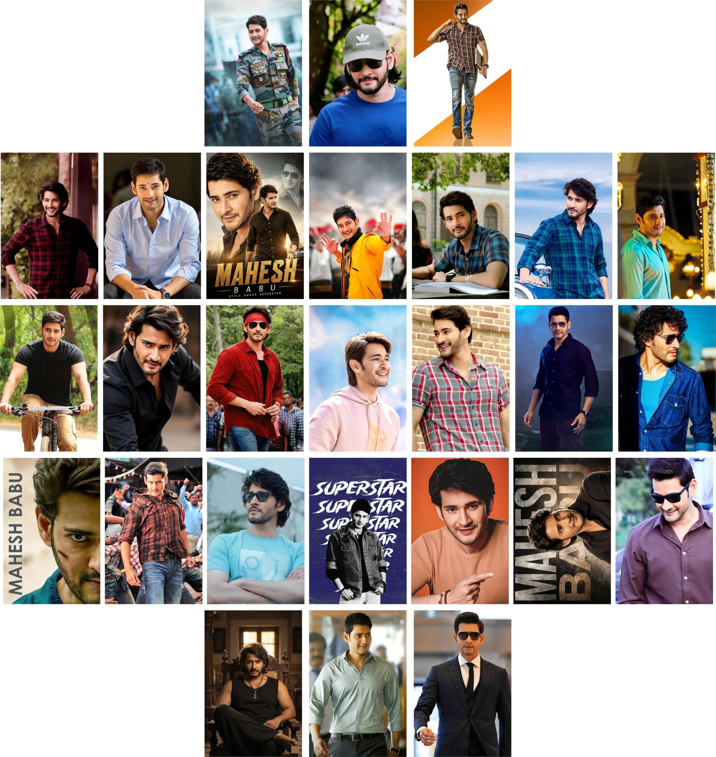 Wall Decor MAHESH BABU Poster Set of 27 | 4x6 300 GSM Glossy Wall Art | Tamil Actor Superstar Prints | South Indian Movie Room Décor for Fans & Collectors-image-17