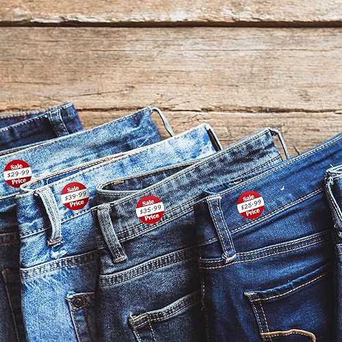 Miniatura 7 de Tenare 1000 etiquetas de precio de venta calcomanías de garaje para patio de garaje 0.87 pulgadas redondas rojas autoadhesivas precios de descuento