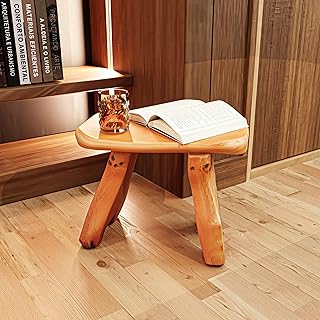 OLDTREE 14.2'' Natural Cedar Stump Stool, End Table, Live Edge Side Table, Plant Stand, Small Nightstand for Bedroom,Living Room, Outdoor