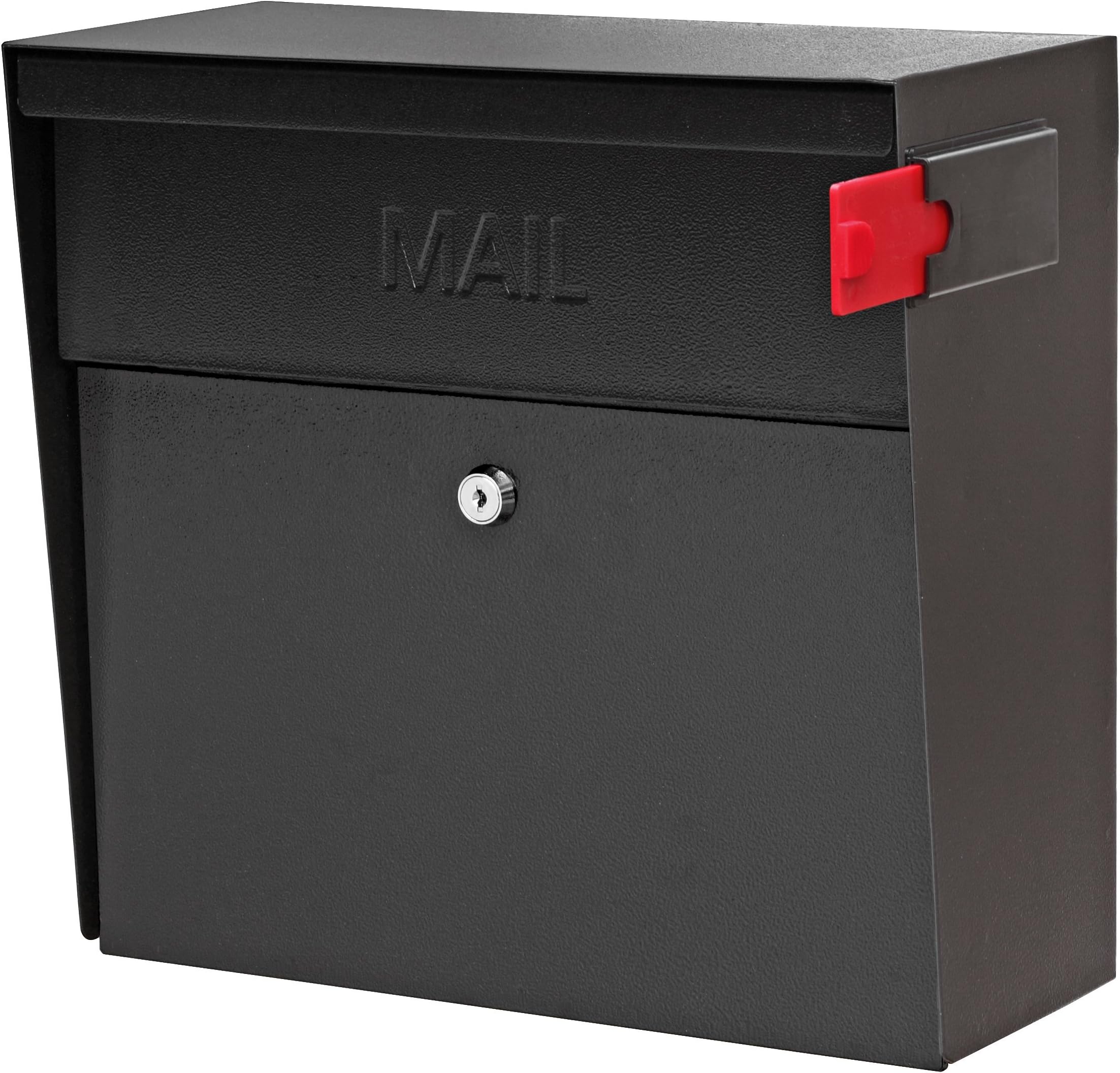 Mail Boss 7162 Metro, Black High Capacity Wall Mounted Locking Security Mailbox,Medium
