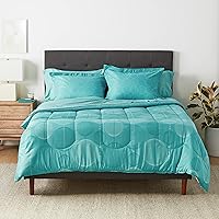 Vista 23 de Yaxa Basics Juego de edredón de microfibra ligera de 7 piezas, tamaño King, verde floral
