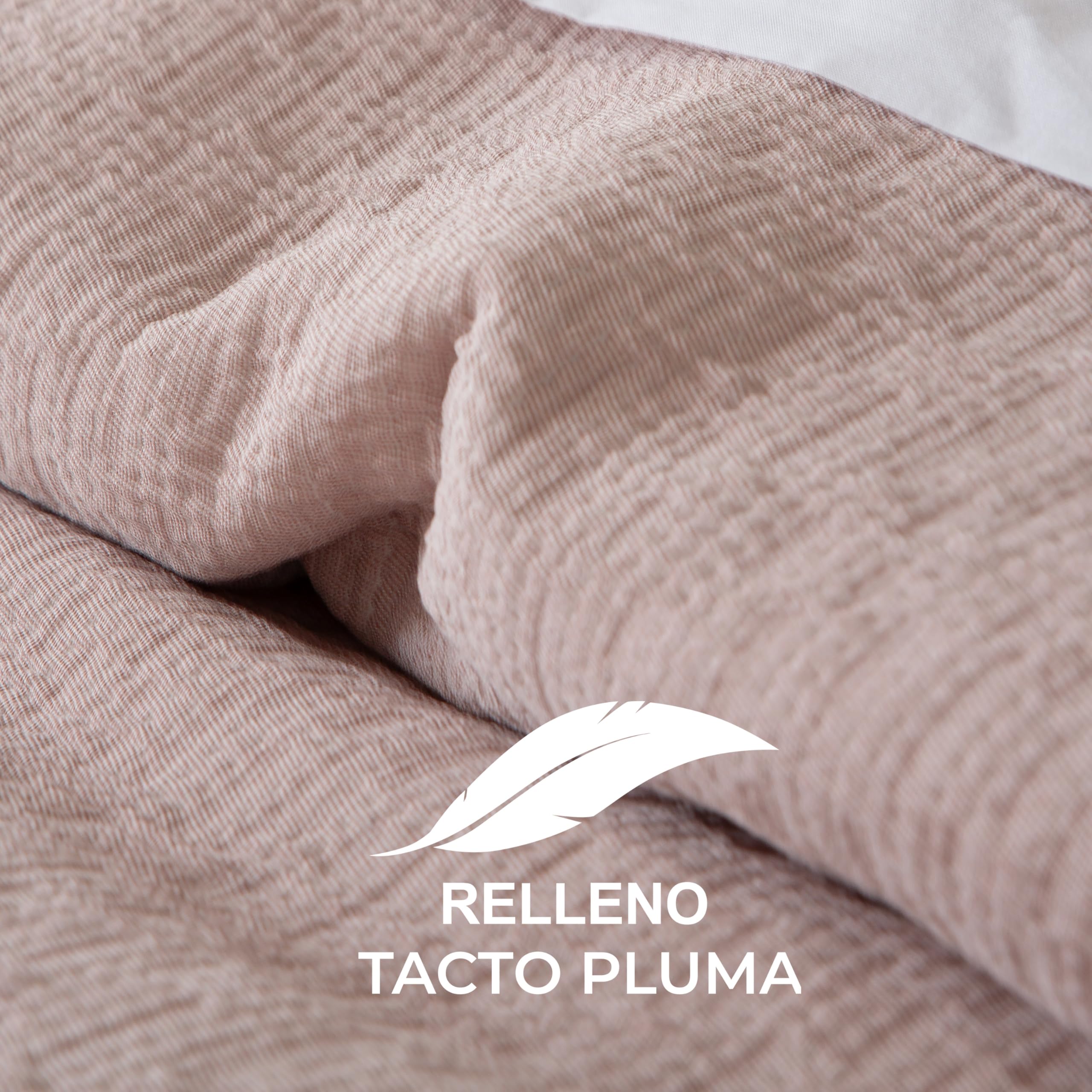 Henko – Edredones Nórdicos y Conforters | Edredón Nórdico Naelis Rosa | Cama 90 cm | Acolchados Decorativos de Invierno | Suave y de Fácil Lavado