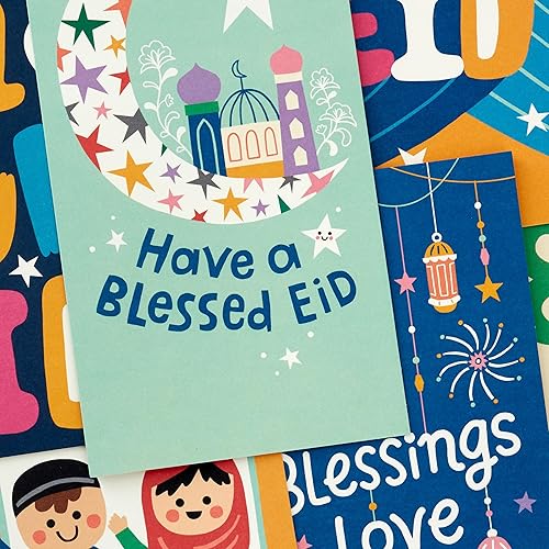 Vista 7 de Hallmark Surtido de sobres y tarjetas Eid Mubarak para niños (36 tarjetas de dinero Eid con sobres) para Eid Al-Fitr o Eid Al-Adha, hilo dorado