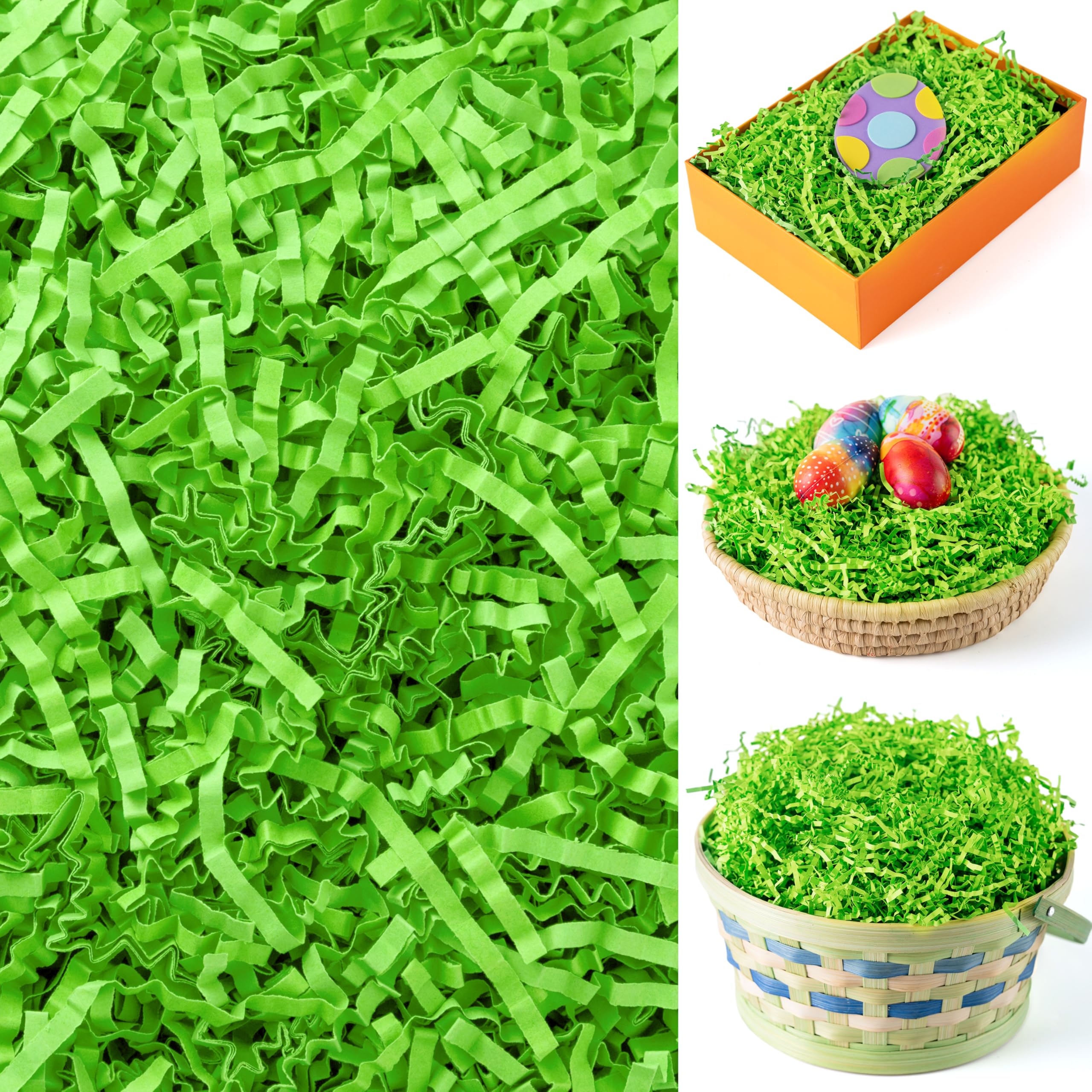JOYIN 12oz(340g) Ostergraspapier Shred (hellgrün) für Osterkorbfüllung, Ostergeschenkverpackung, Osterpartydekoration, Ostereiersuche, Osterfeier Gefälligkeiten
