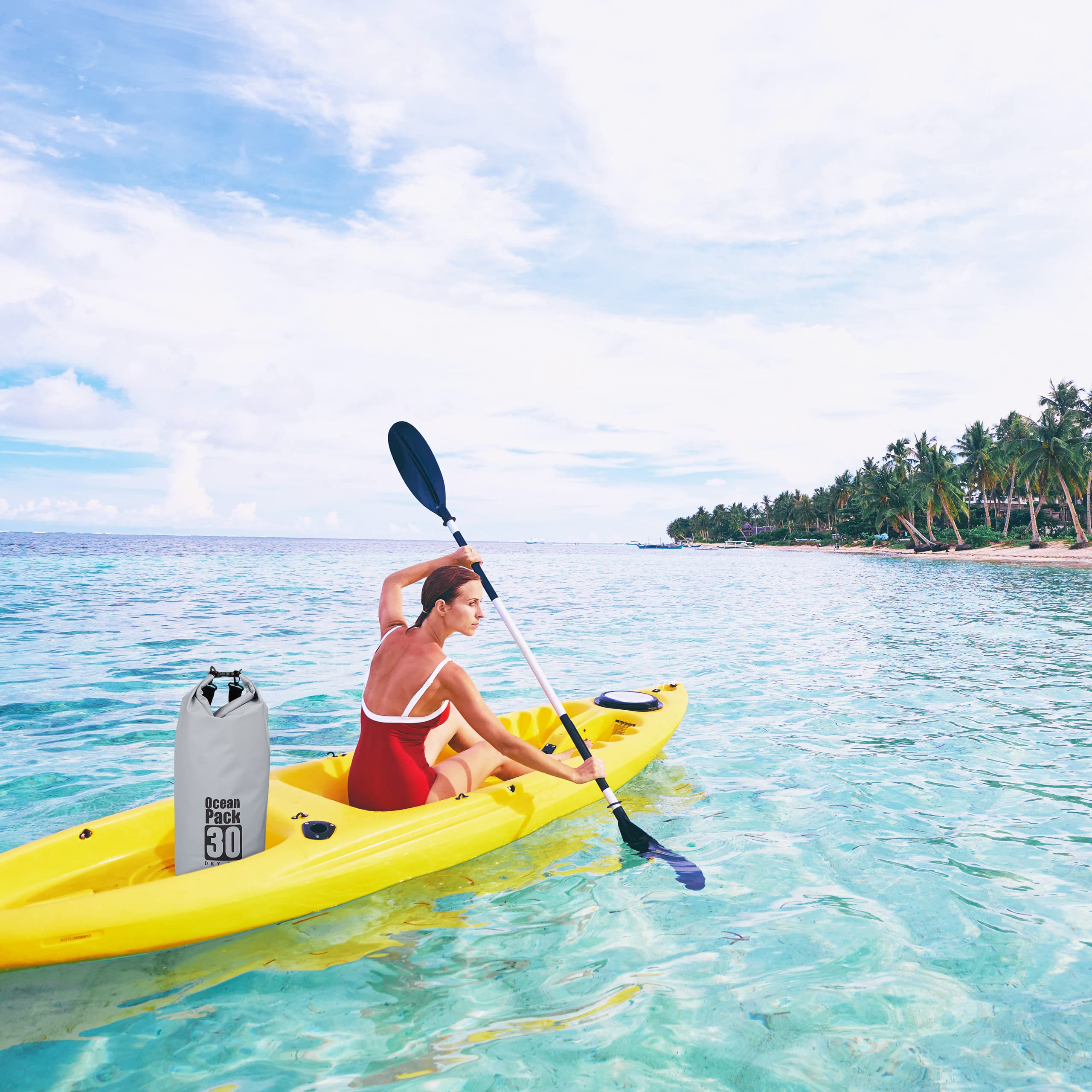 Relaxdays Sac étanche Ocean Pack 30 litres léger compact extérieur kayak ski sport voile snowboard