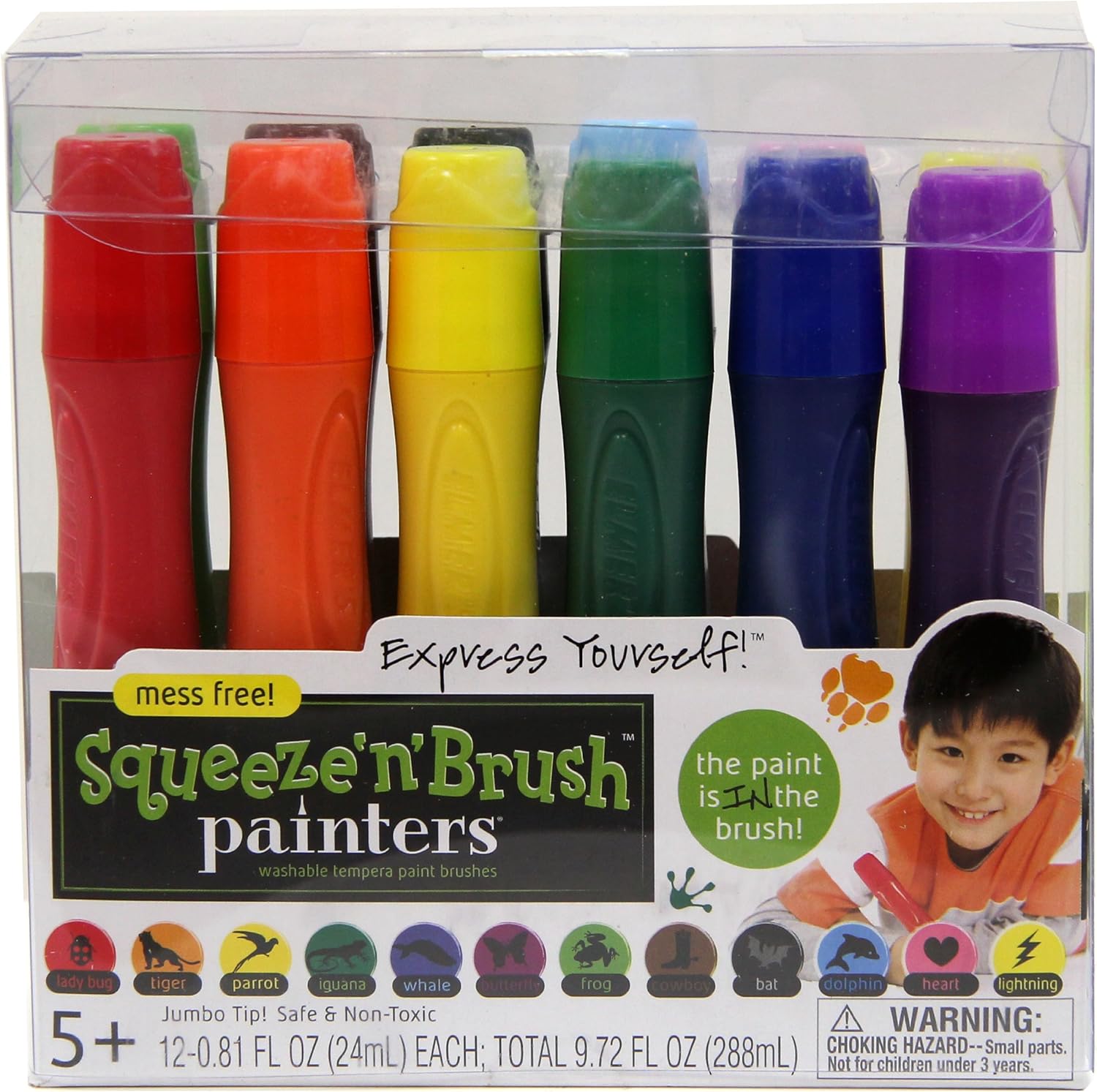 Painters Squeeze 'N Brush Washable Tempera Paint Brushes