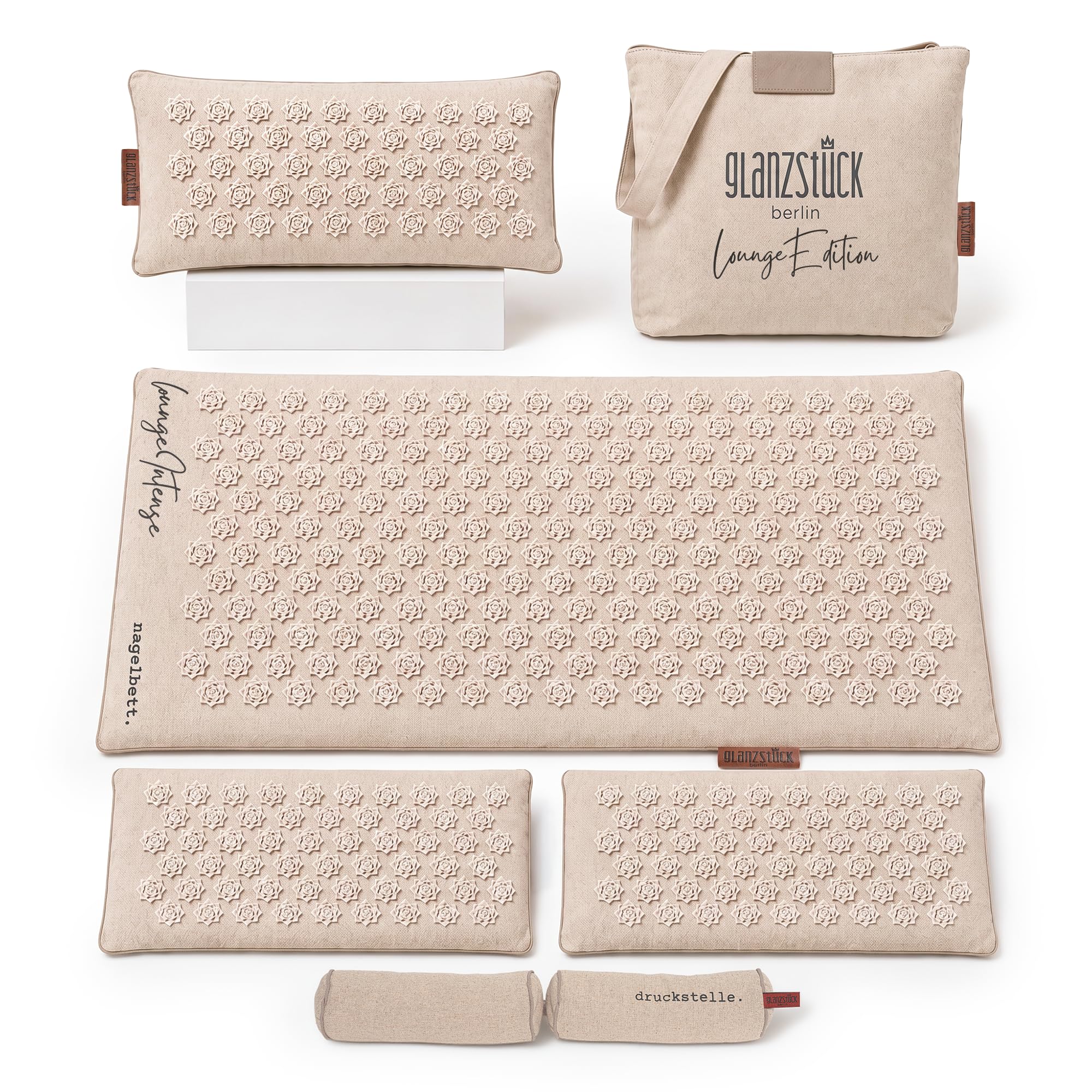 Glanzstück Berlin®: Tappetino per agopressione XXL Lounge Intense, set per tutto il corpo, ideale per principianti, in caso di tensioni, mal di testa, mal di schiena, stress