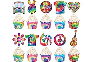 Party Pleaser: Tie-Dye Cupcake Toppers & Wrappers for Vibrant Celebrations