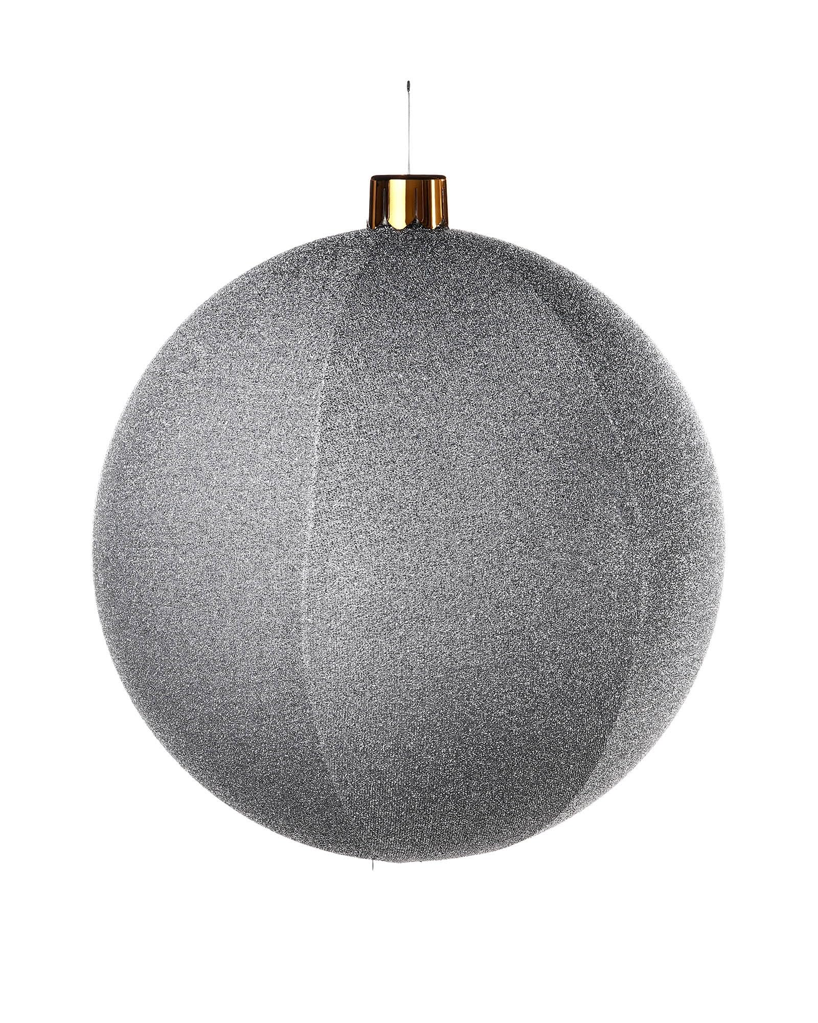 Inflatable Tinsel Christmas Bauble, Silver, 76 cm