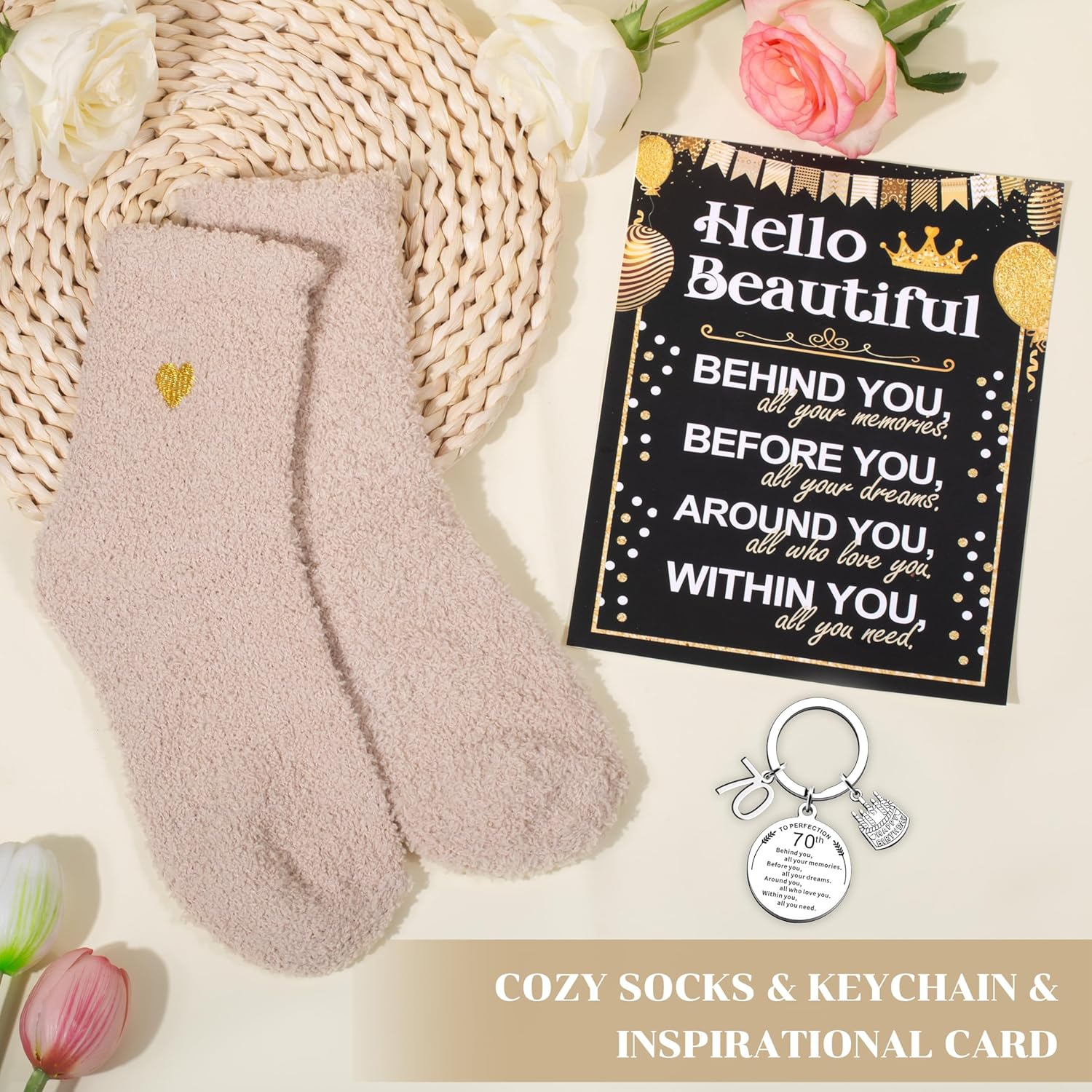 70th Birthday Gifts for Women, Unique 70 Year Old Birthday Gifts with Canvas Tote Bag, Fabulous 70th Birthday Ideas Basket for Mom Aunt Sister Friend Wife Aunt Grandma Her - Image 6