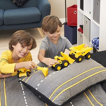 Caterpillar 82360 Construction Vehicles Mini Crew 3 Pack-Dump Truck, Wheel Loader, Excavator, Yellow