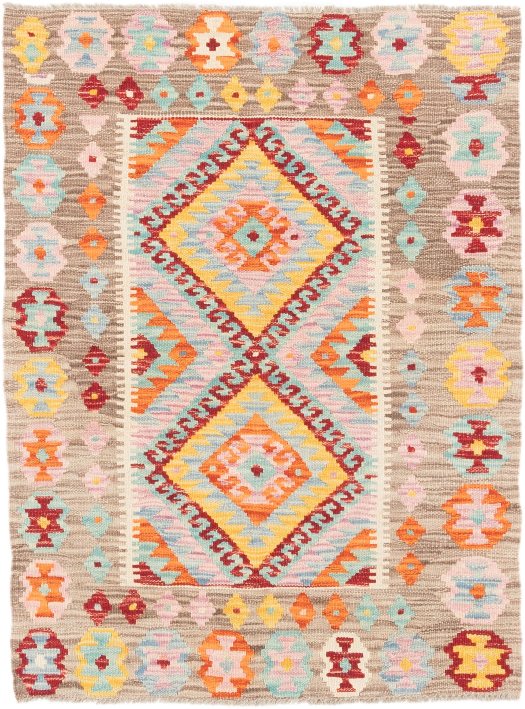Tapis Kilim Afghan 86x113 en laine pour isoler un sol froid avec élégance