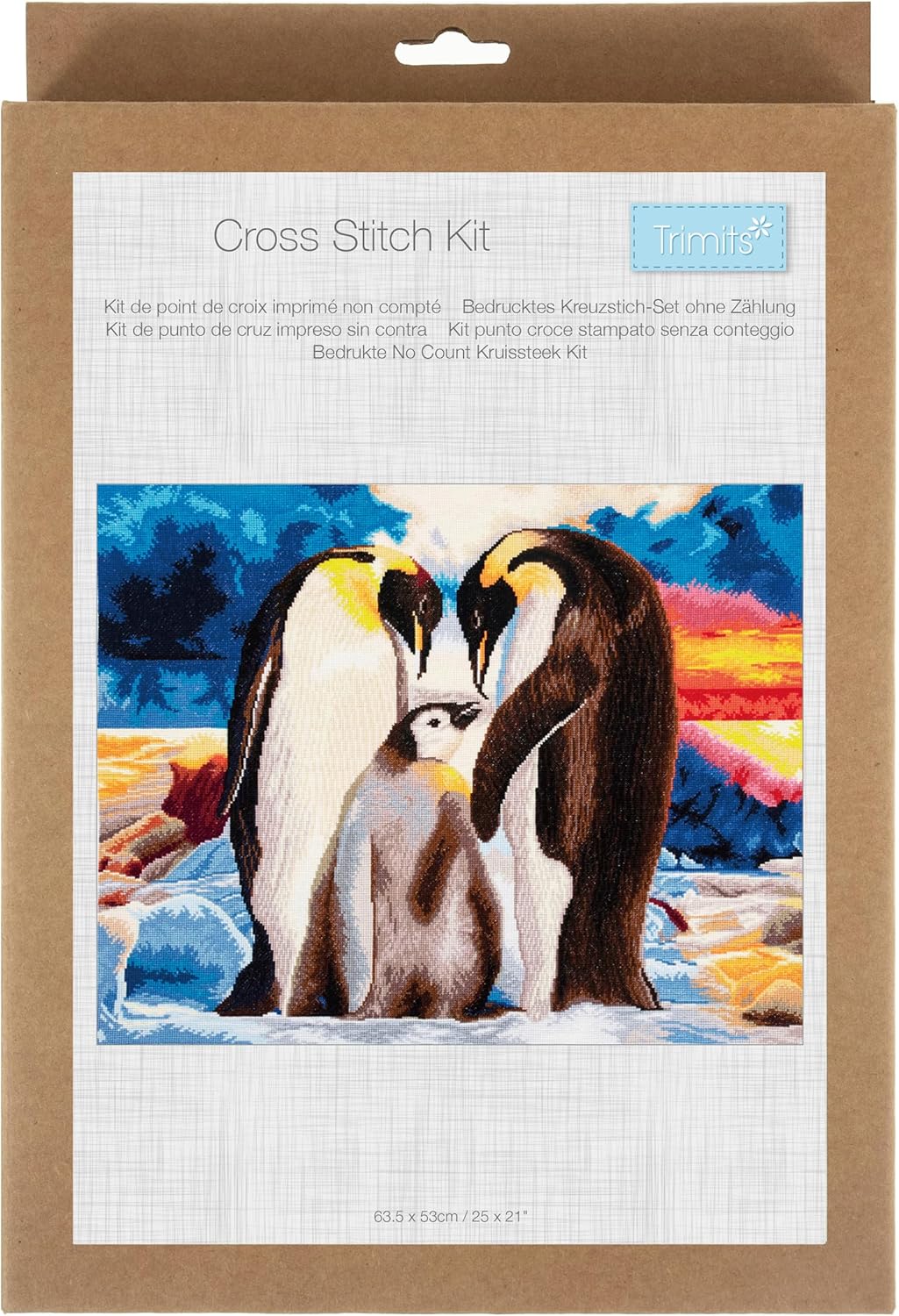 Trimits Counted Cross Stitch Kit: Extra Large: Penguins