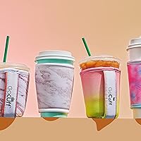 Vista 6 de GoCuff Funda aislante reutilizable para taza de café caliente y helado con asa para bebidas, refrescos, latte, té y neopreno