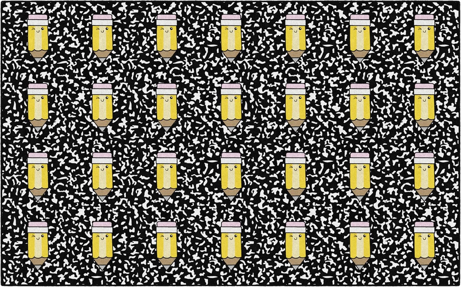 Flagship Carpets Schoolgirl Style School Days Pencil Spots Educational Area Rug for Kids Room, Children's Classroom Rug for Teaching and Playroom, 7'6" X 12' 7'6" x 12' (Rectangular)