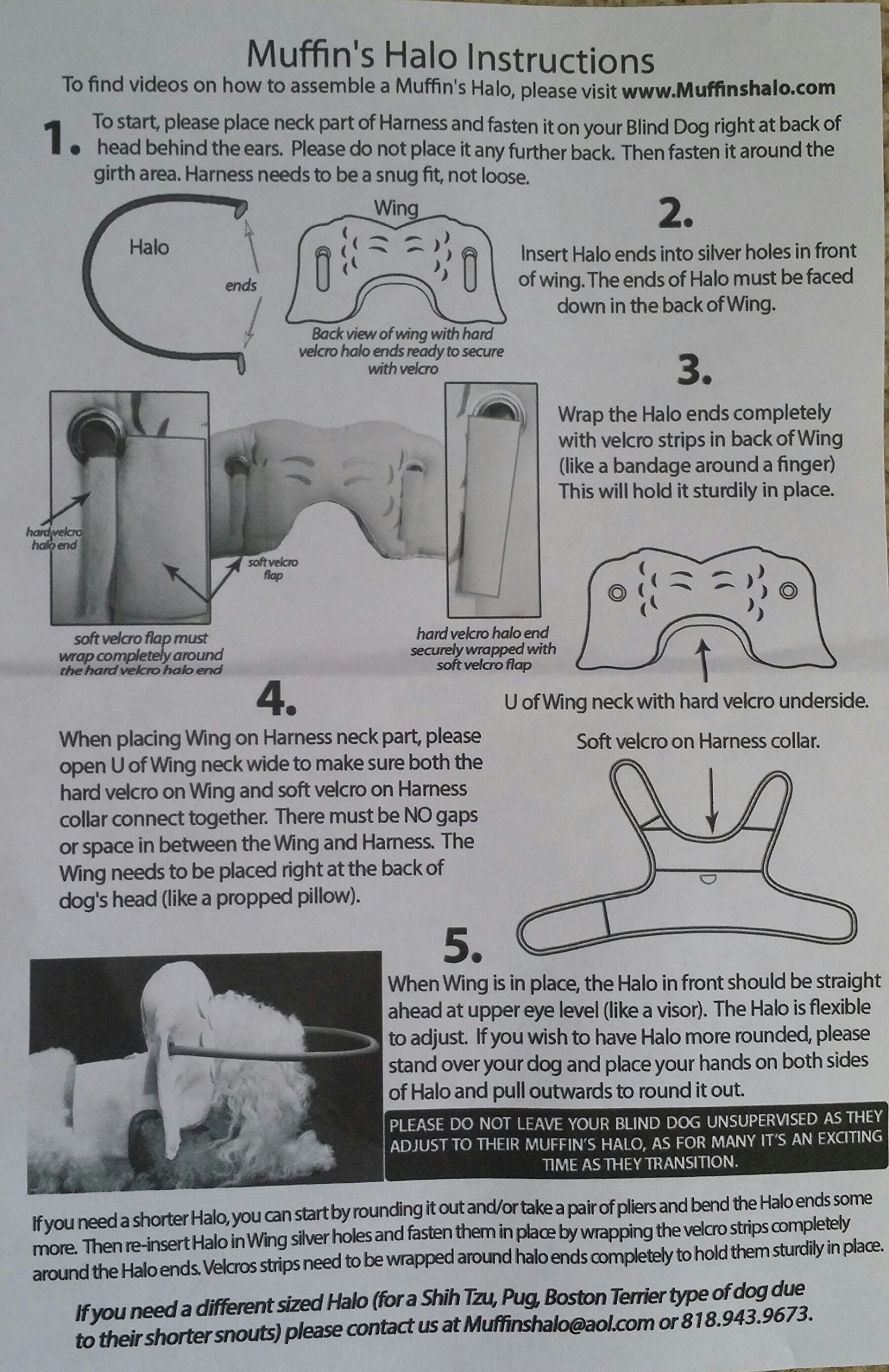 Buy Muffin’s Halo Blind Dog Harness Guide Device Help for Blind Dogs to Avoid Accidents