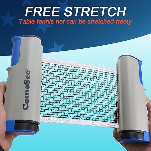 Miniatura 2 de Red de ping pong retráctil para cualquier mesa, redes de tenis de mesa y equipos de postes para reemplazo