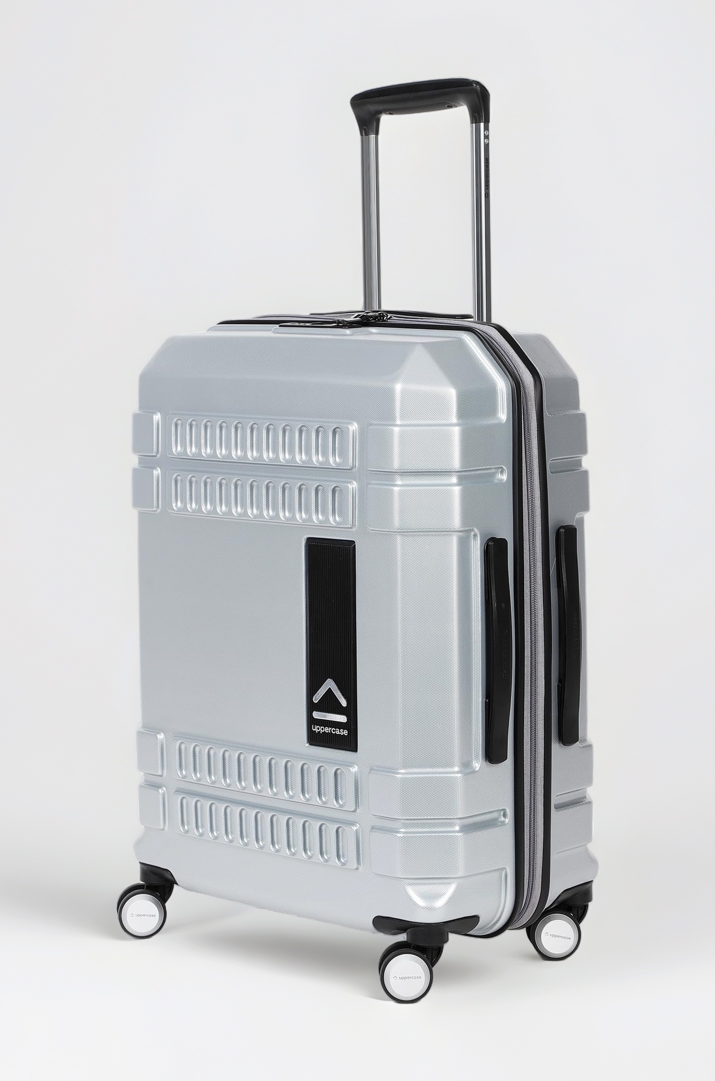 Polyester Bullet (Medium) 66 Cms|Check-In Inline Trolley Bag|Hardshellsided Luggage Anti-Scratch 8 Wheel Luggage|Tsa Lock&Anti-Theft Zippers|Suitcase For Men&Women (Silver)