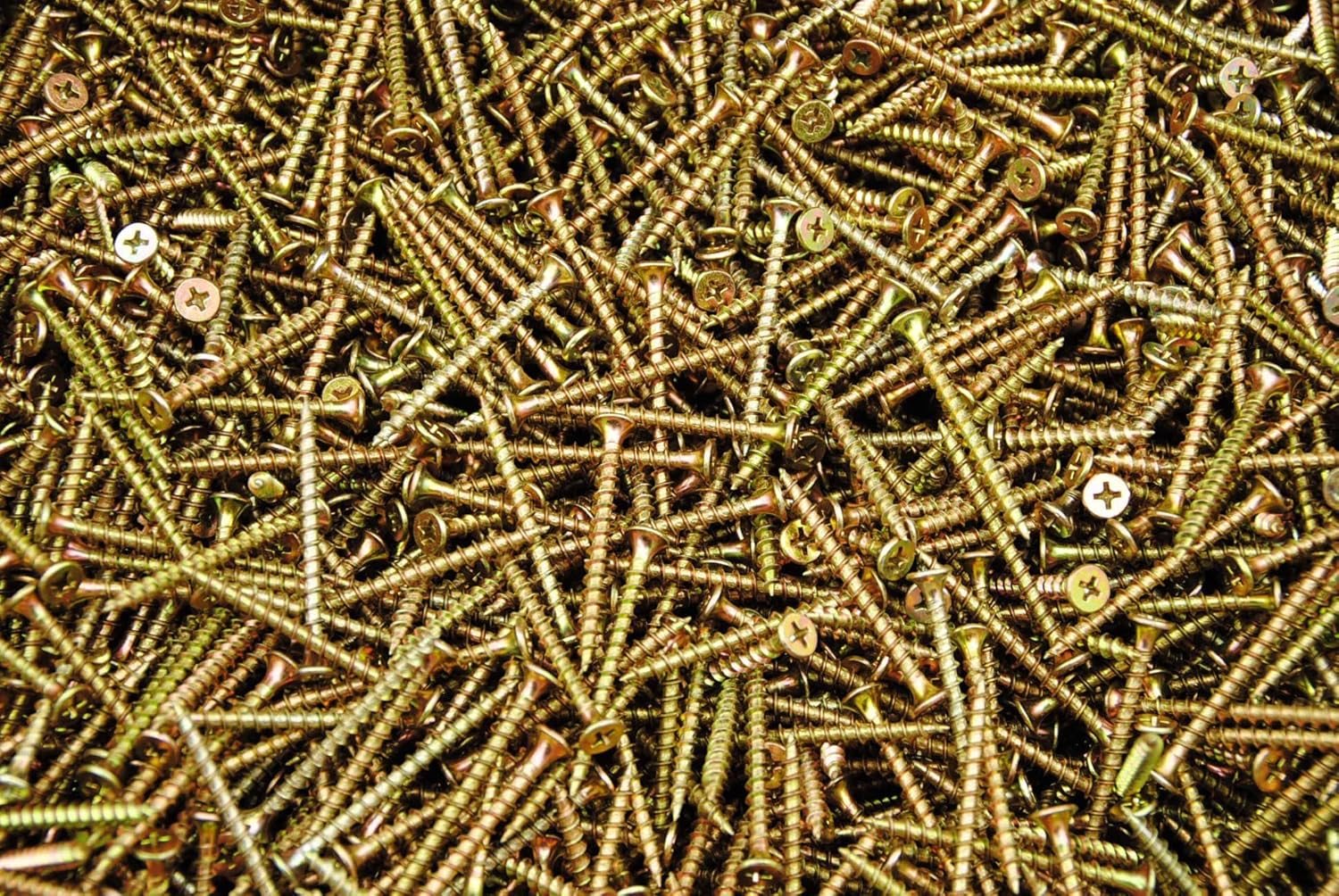 (3500) Phillips Bugle Head 8 x 2 Coarse Drywall Wood Screw - Yellow Zinc Bulk