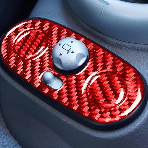 Miniatura 2 de Calcomanía de fibra de carbono real para consola central, panel de palanca de cambios, botón de control adhesivo para el interior del automóvil