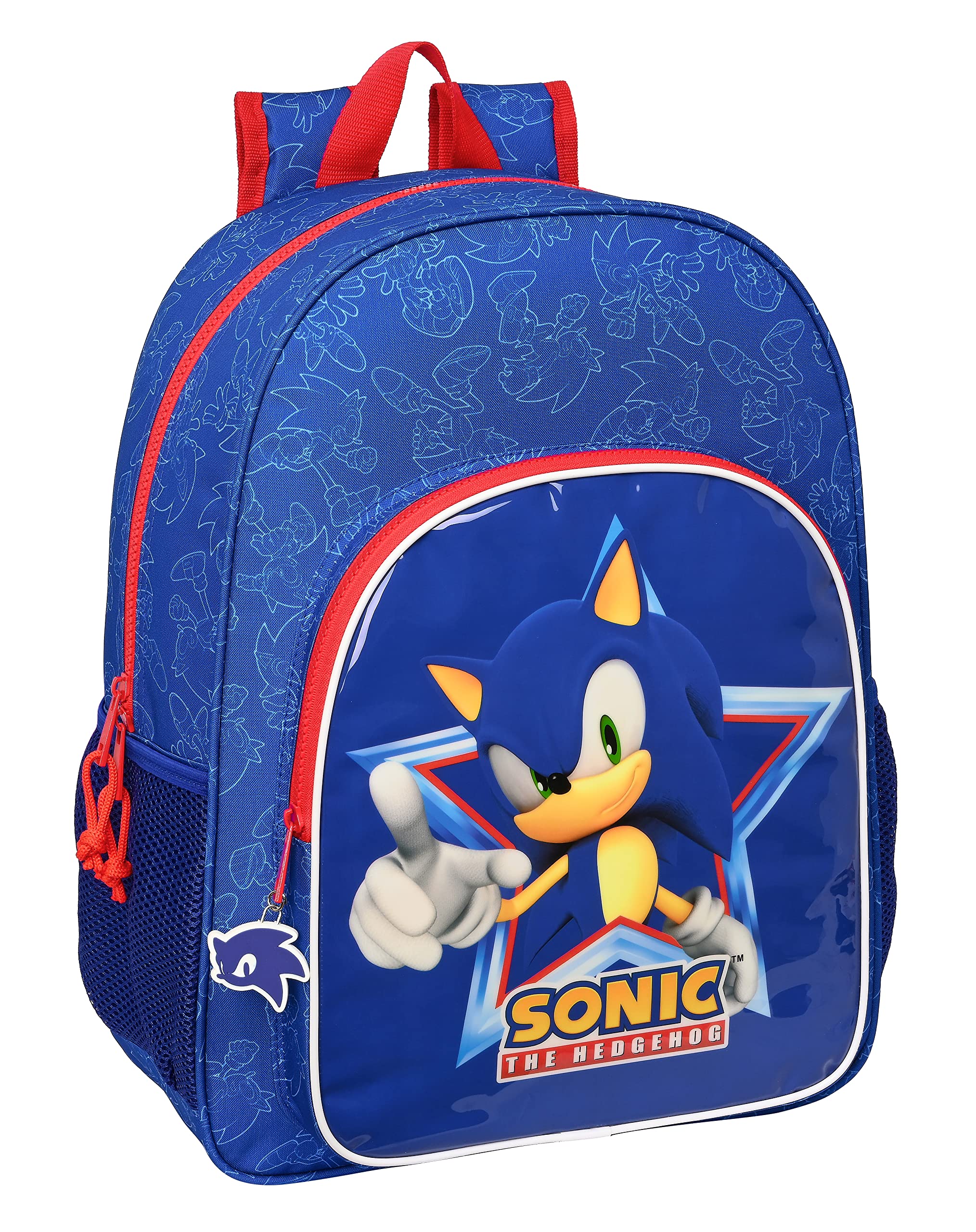 SONIC - Mochila Escolar Niño, Mochila Niño, Mochila Infantil, Adaptable a Carro, Ideal para Niños en Edad Escolar, Cómoda y Versátil, Calidad y Resistencia, 33x14x42 cm, Color Azul marino