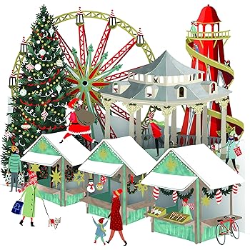 Amazon Com Paper D Art Christmas Village 3d Pop Up Christmas Card With Large Message Tag Home Kitchen