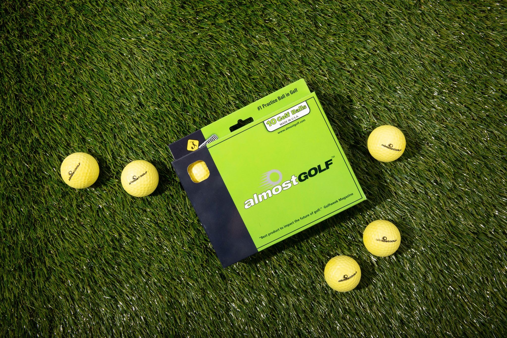 ALMOSTGOLF Limited Flight Practice Foam Golf Balls | Realistic Spin Trajectory Accuracy Training Hi-Vis Yellow product thumbnail 4
