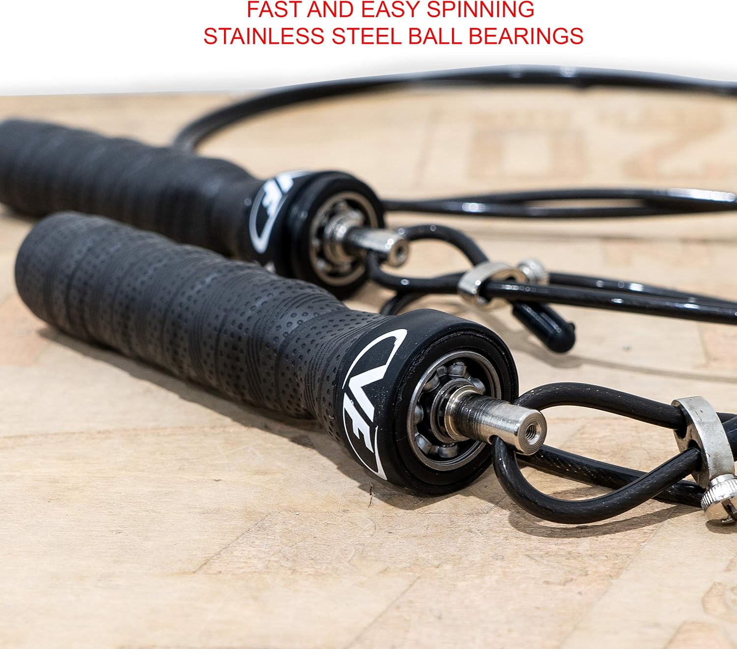 Valor Fitness Adjustable Speed Rope - Speed Jump Rope with Ball Bearings and Non-Kinking Cable – Ideal for Cross Training and Other High Intensity Workouts with Skipping Rope