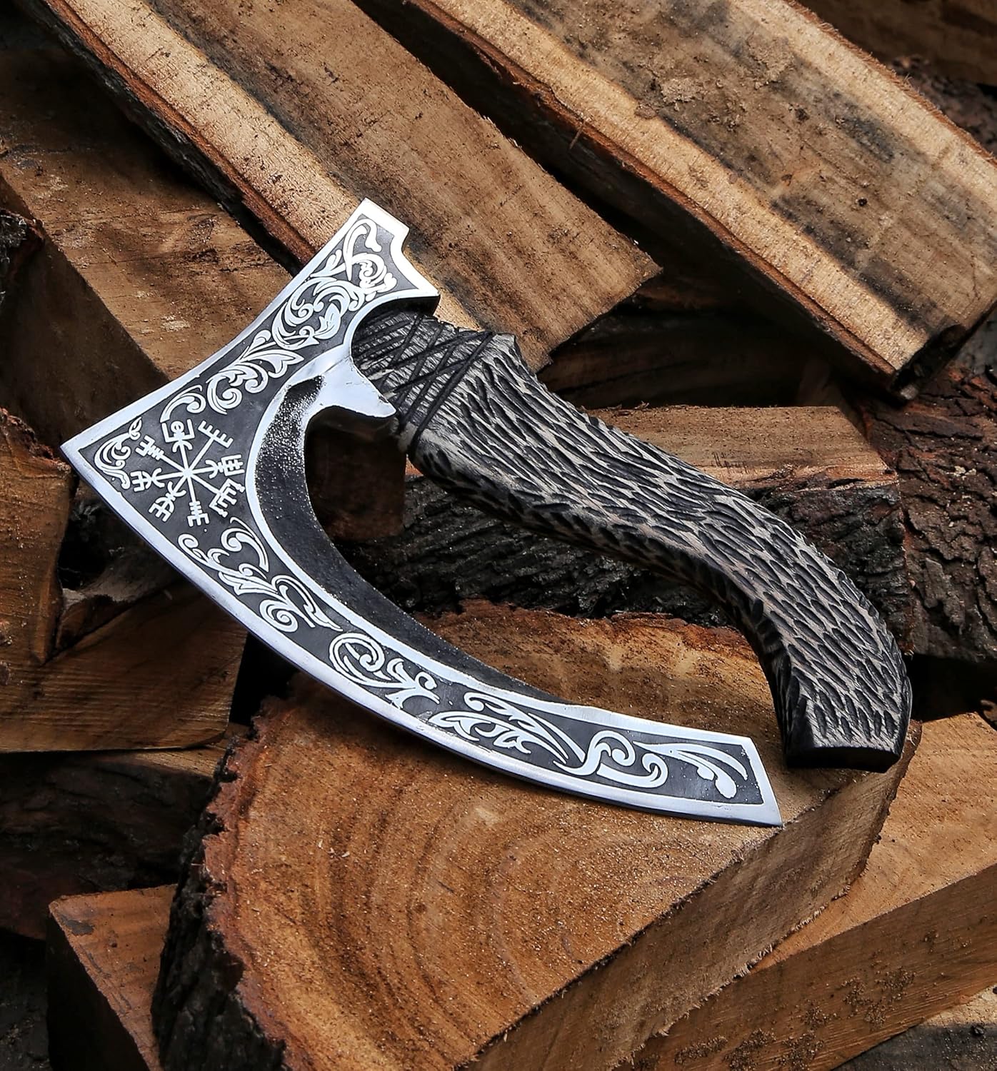 Pizza Cutter, Pizza Cutter Axe, Hand Forged Pizza Axe, Viking Pizza Cutter, Ash Wood Shaft Best Gift for Men's & Women.