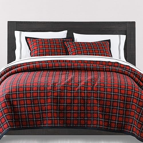 Miniatura 5 de Paseo Road by HiEnd Accents - Juego de edredón de 2 piezas con fundas de almohada, tamaño individual, juego de cama reversible de algodón a cuadros,