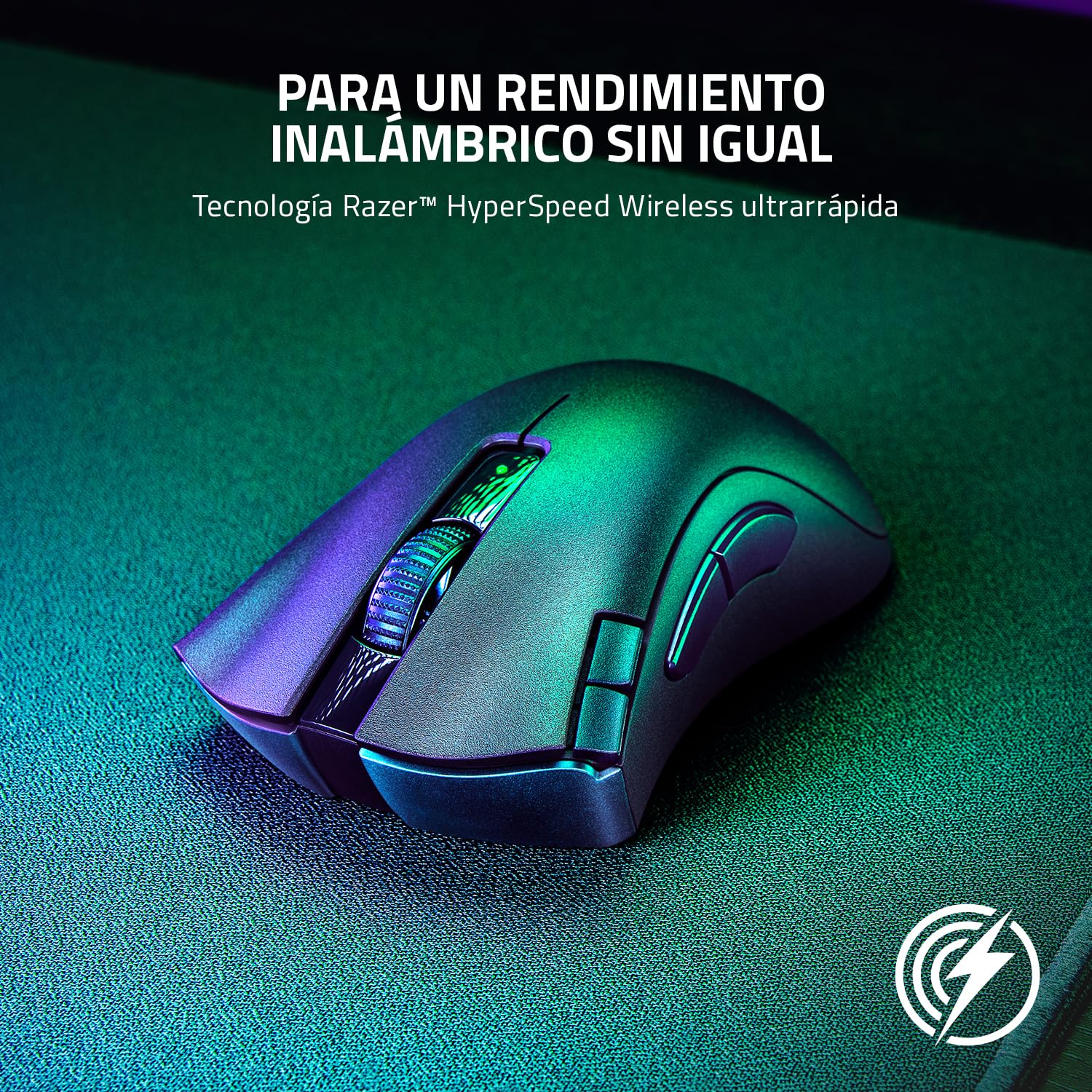 Razer DeathAdder V2 X Hyperspeed - Ratón Gaming inalámbrico, ergonómico para PC / Mac (interruptores mecánicos, Tecnologia Hyperspeed Wireless, Sensor óptico) Negro