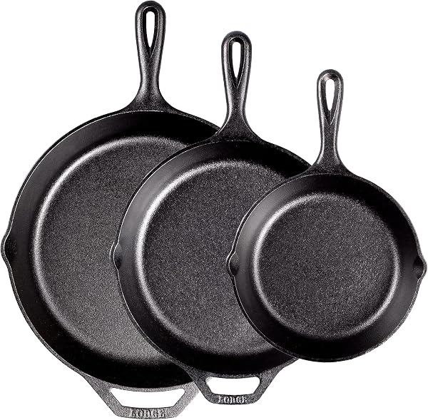 Lodge Pre-Seasoned Cast Iron Skillet Set of 8, 10.25 and 12 inch
