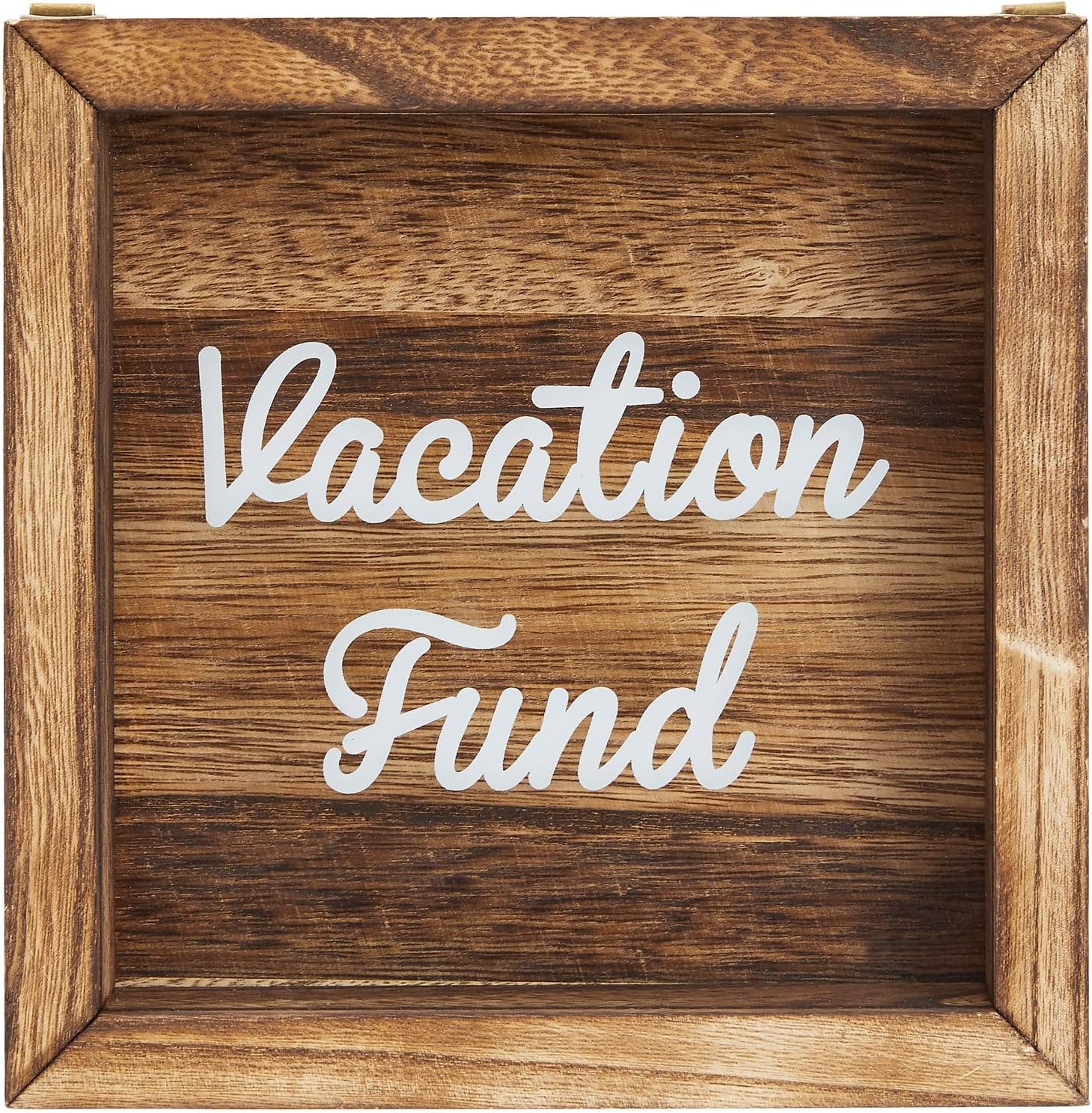 Wooden Vacation Fund Box, Travel Savings Piggy Bank for Adults, Adventure, Wedding, Honeymoon (7.1 x 1.8 in)