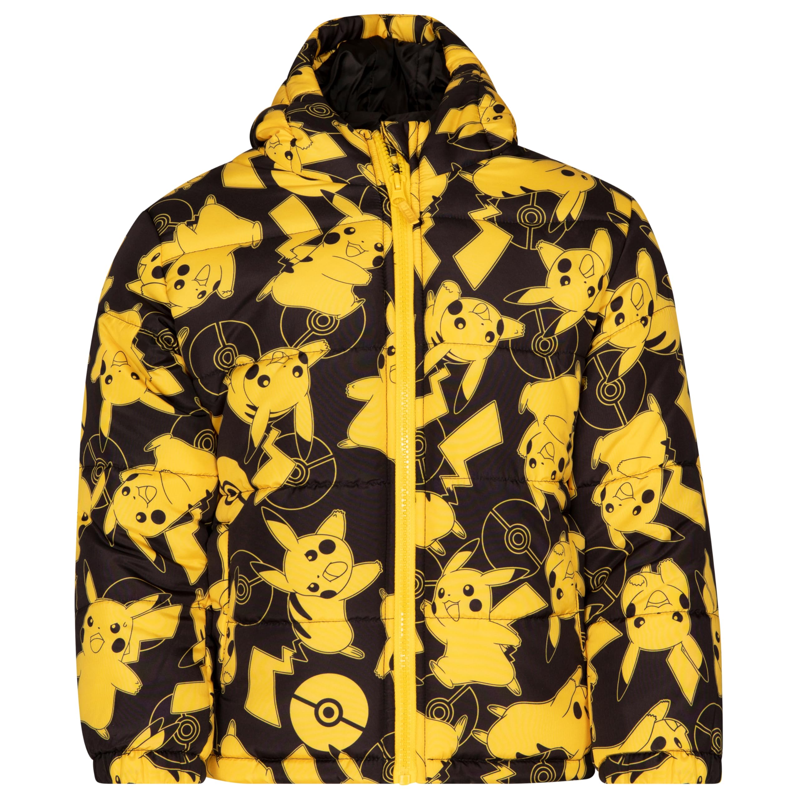 Pokemon Pikachu Zip Up Winter Coat Puffer Jacket Toddler to Big Kid Sizes (4-14-16)