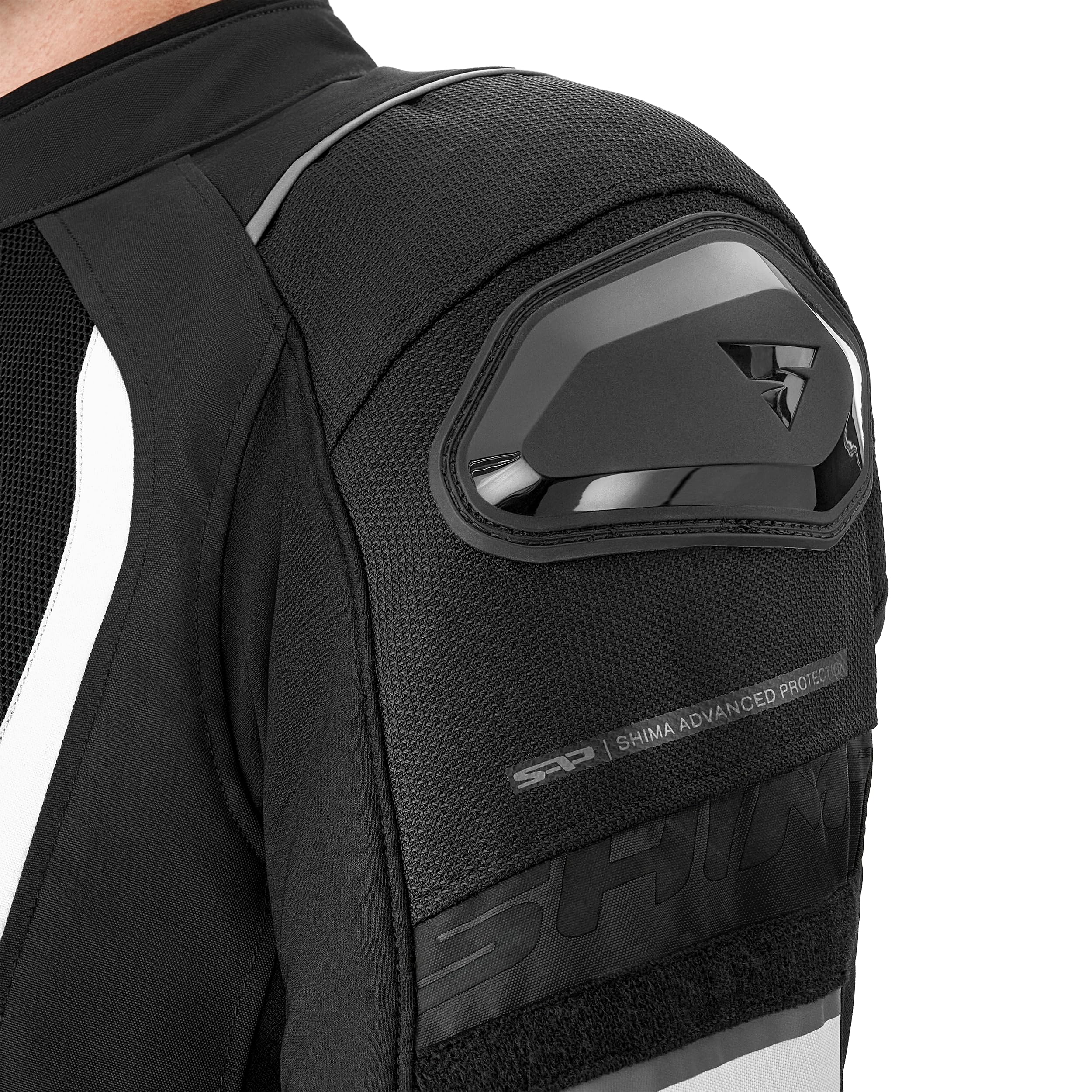 SHIMA MeshPro 2.0 Motorrad Jacke Herren mit Protektoren AirForce Rückenprotektor Motorradjacke Sommer Schulter Protektor Ellbogen Textiljacke Schutzjacken Protektorenjacke Stadt (Männer, Weiß, L)