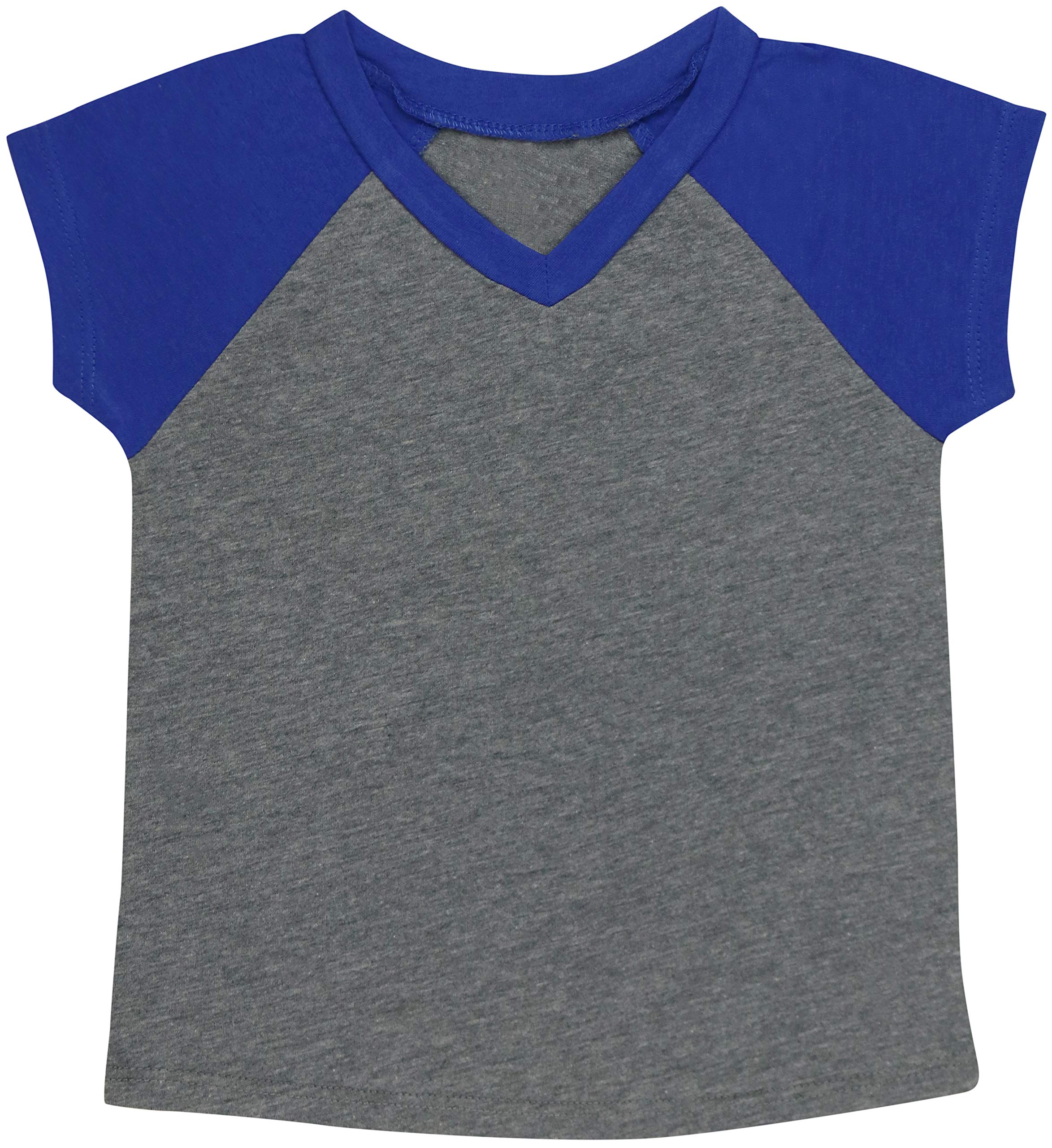 ToBeInStyle Kids Boys Girls Cotton Jersey Contrast Raglan V-Neck Tee T-Shirts