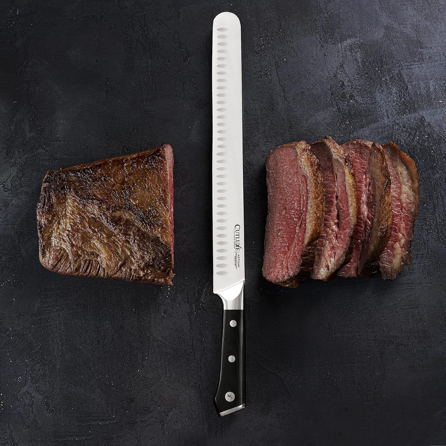 Cutluxe Brisket, Bullnose and Cimeter Knife Set– Forged High Carbon German Steel – Full Tang & Razor Sharp – Ergonomic Handle Design – Artisan Series