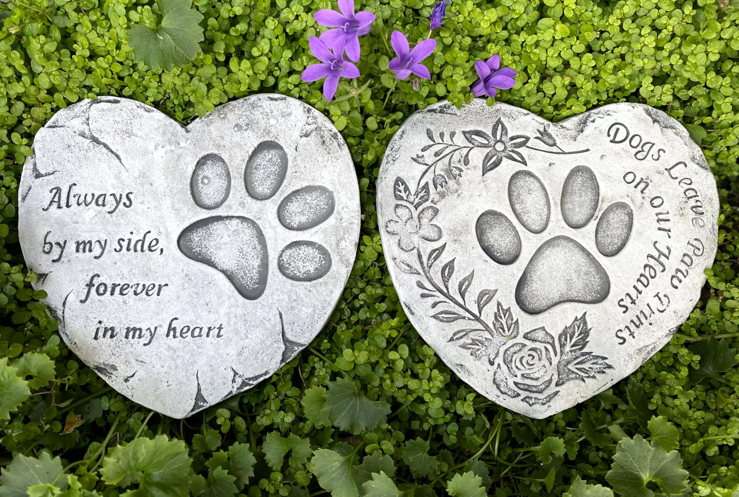 BWG Set Of 2 Pet/Dog Heart Quote Garden Memorial Grave Remembrance Stones Plaques 16cm