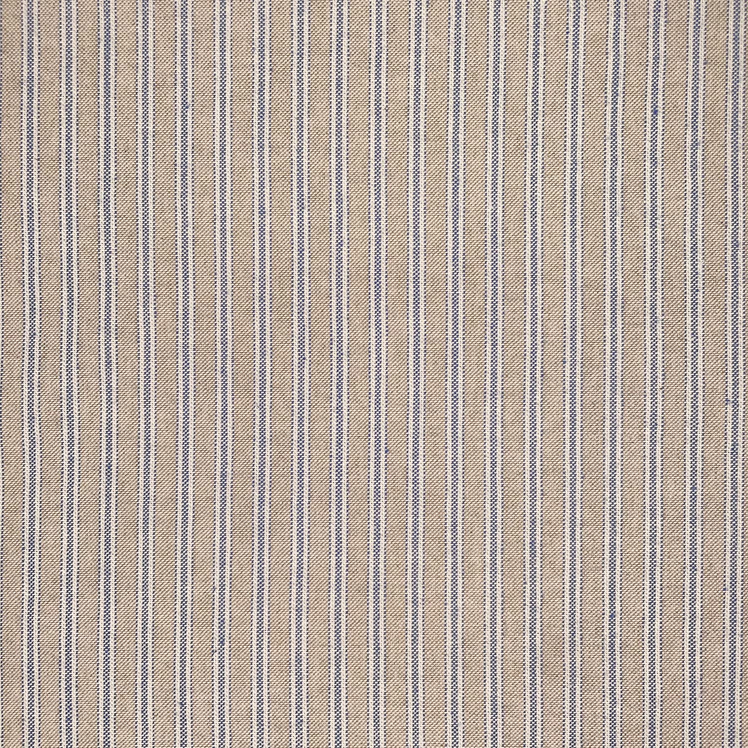 Discover Lifestyle & Fashion Fabrics Beige / Denim Ticking Striped Stripes Cotton Rich Linen Fabric For Curtain Blinds Craft Bags Sewing Quilting Patchwork & Upholstery | 108" - 275Cm Wide (Per Half Metre, Beige/Denim)