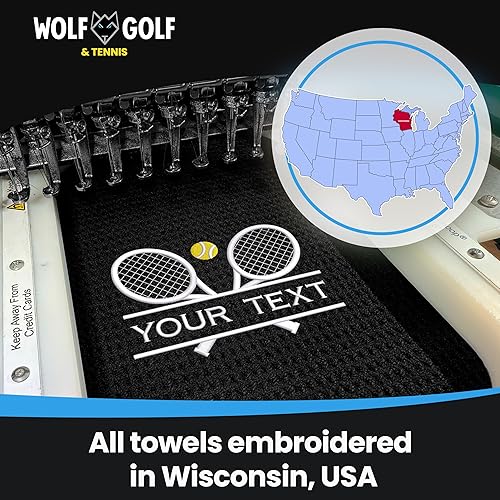 Miniatura 8 de Toalla de tenis personalizada  Bordada para hombres y mujeres  Accesorio personalizado para cancha  Regalos de tenis